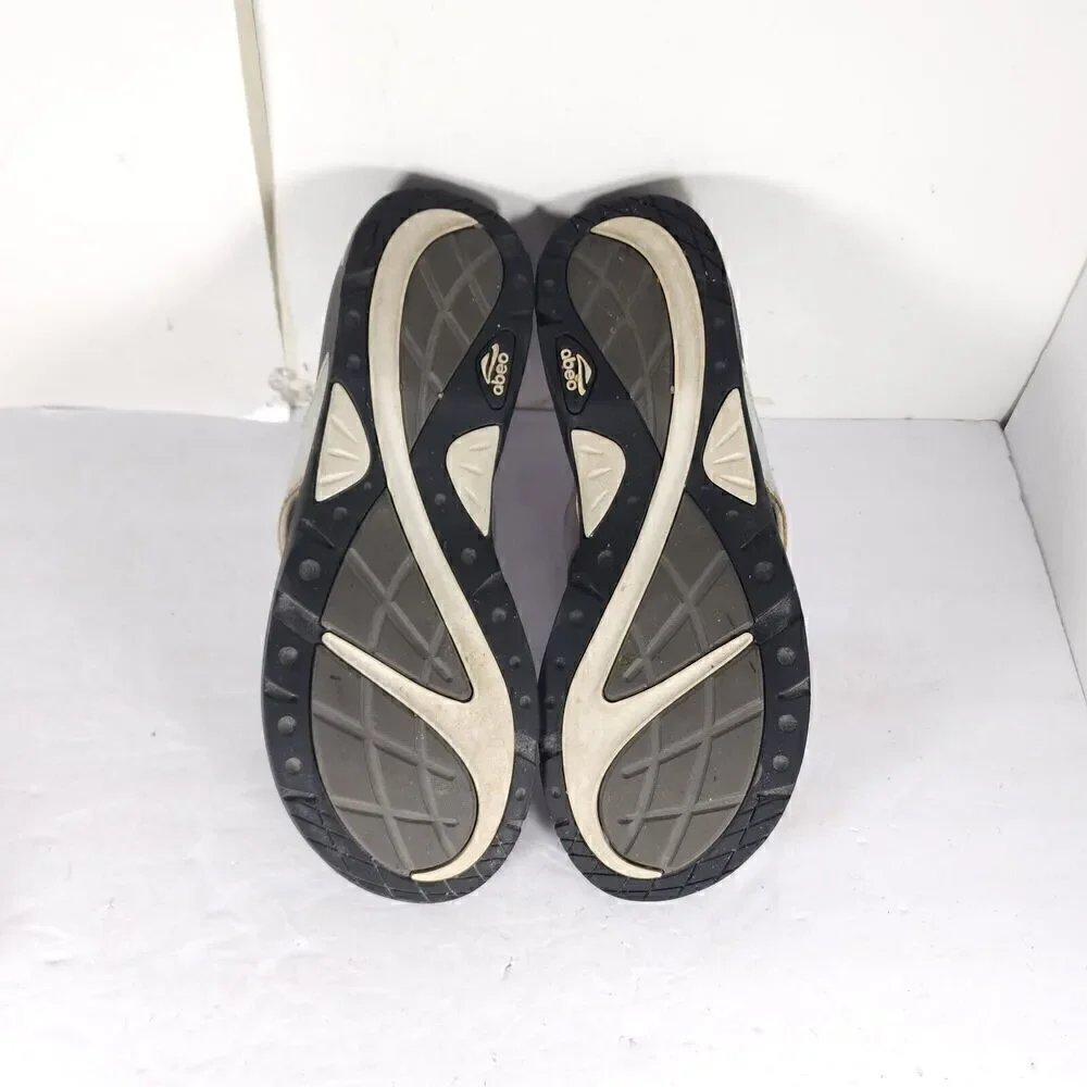 Abeo Women's Alea US9N Silver Thong Neutral Footbed Slide Thong Flip Flop Sandal